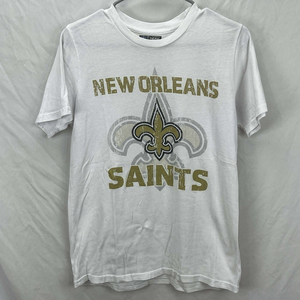 New Orleans Saints T shirt Small short sleeve adult cotton Football Sports White
